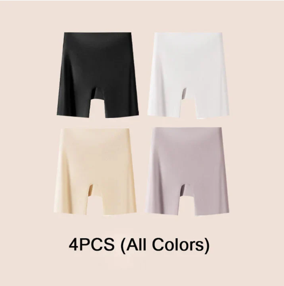 Women High-waist Ice Silk Underwear with Tummy-control Hip-lifting 