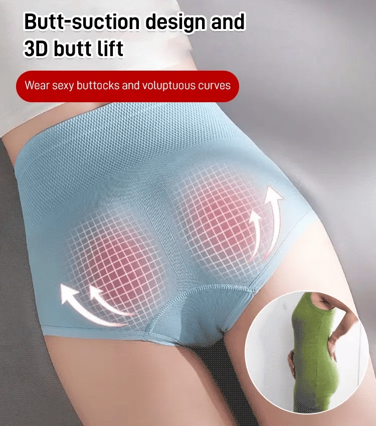 HIGH WAISTED TUMMY TUCK HIP LIFTING NO TRACE WORMWOOD ANTIBACTERIAL PANTIES 