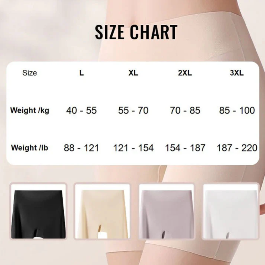 Women High-waist Ice Silk Underwear with Tummy-control Hip-lifting 