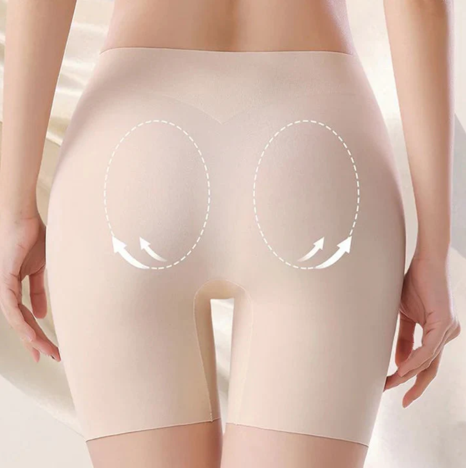 Women High-waist Ice Silk Underwear with Tummy-control Hip-lifting 